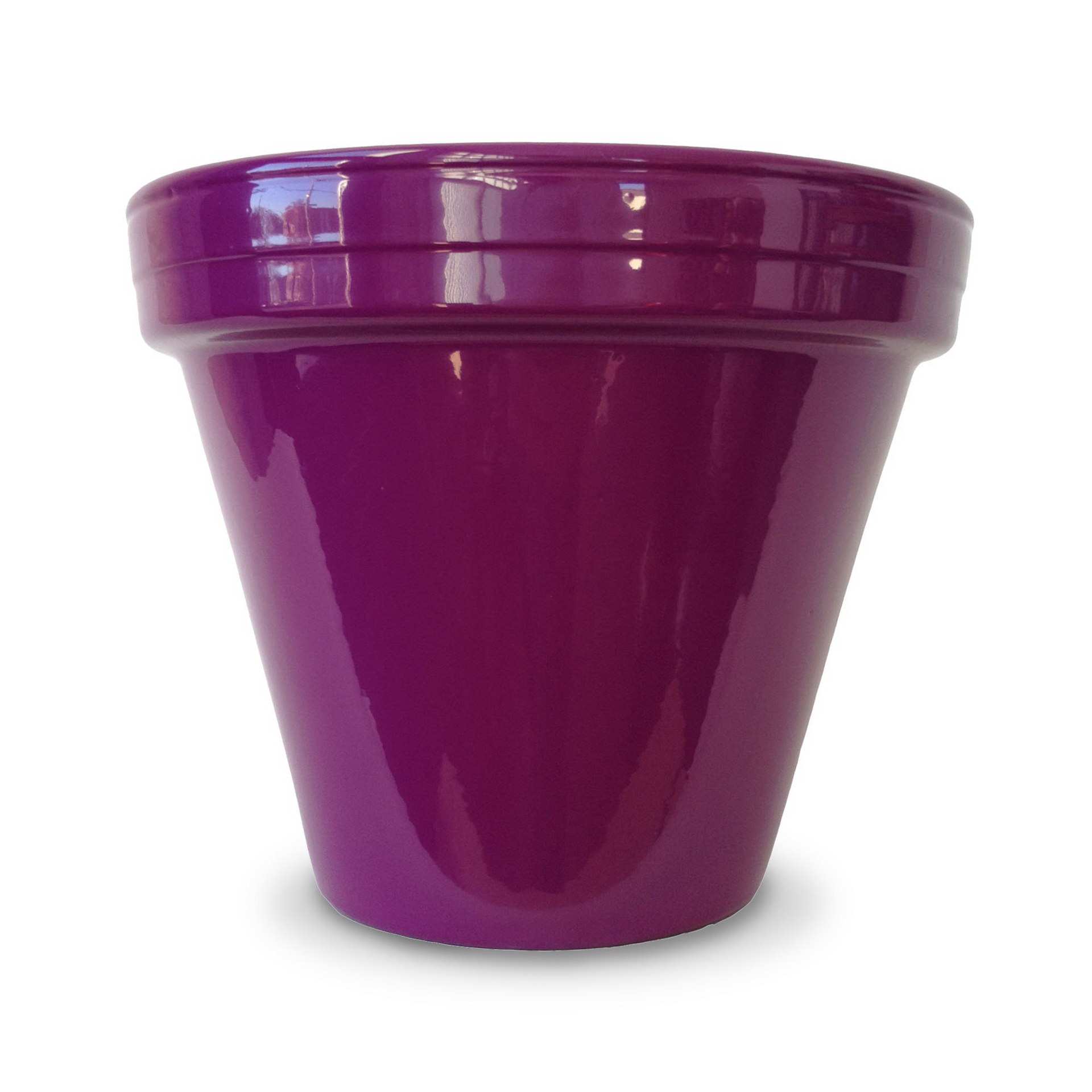 PCSBX-6-V Flower Pot, 5-1/2 in H, 6-1/2 in W, 6-1/2 in D, Ceramic, Violet, Powder-Coated