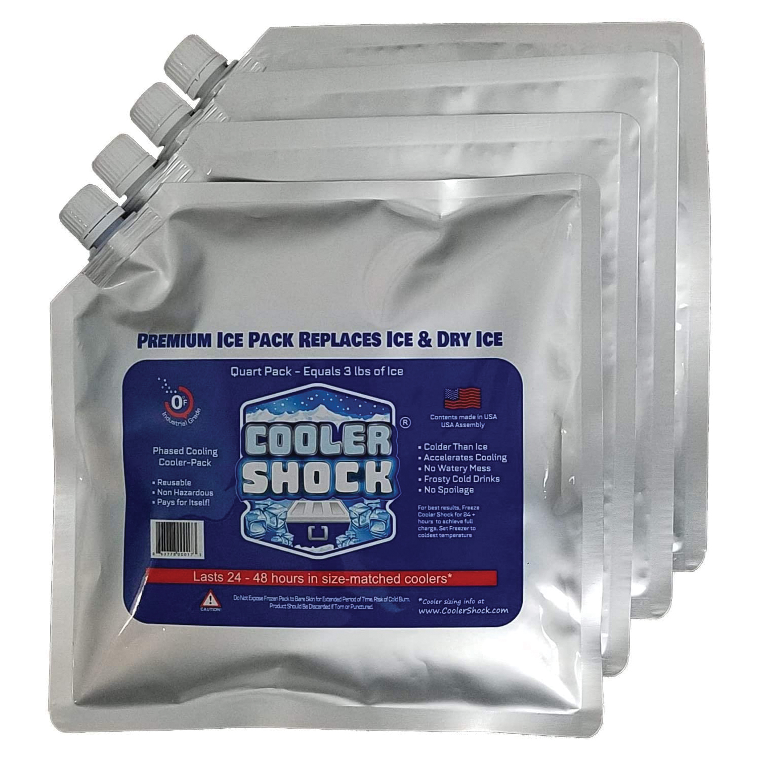 Cooler Shock 4PKMIDSIZECOOLERSHOCKDRY Reusable Ice Pack