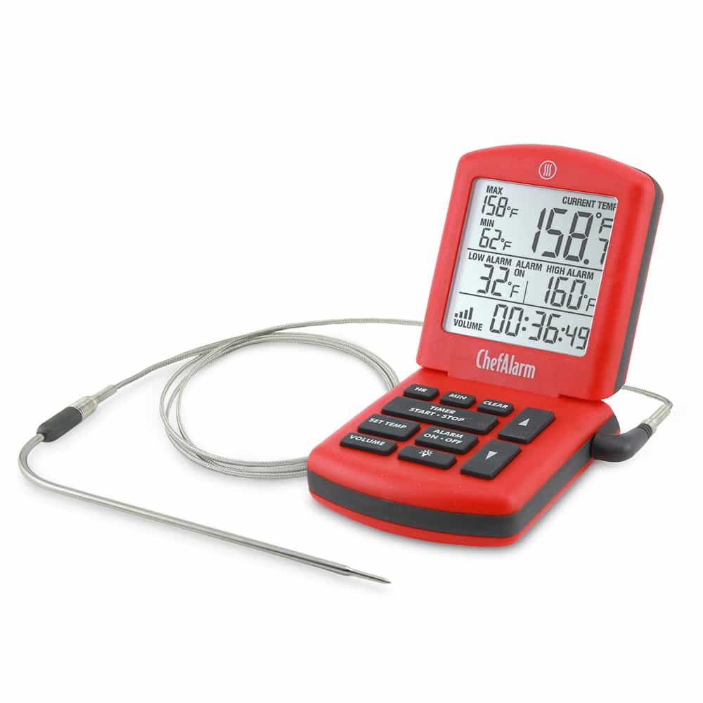 ThermoWorks TX-1100-RD ChefAlarm Thermometer with Probe Included