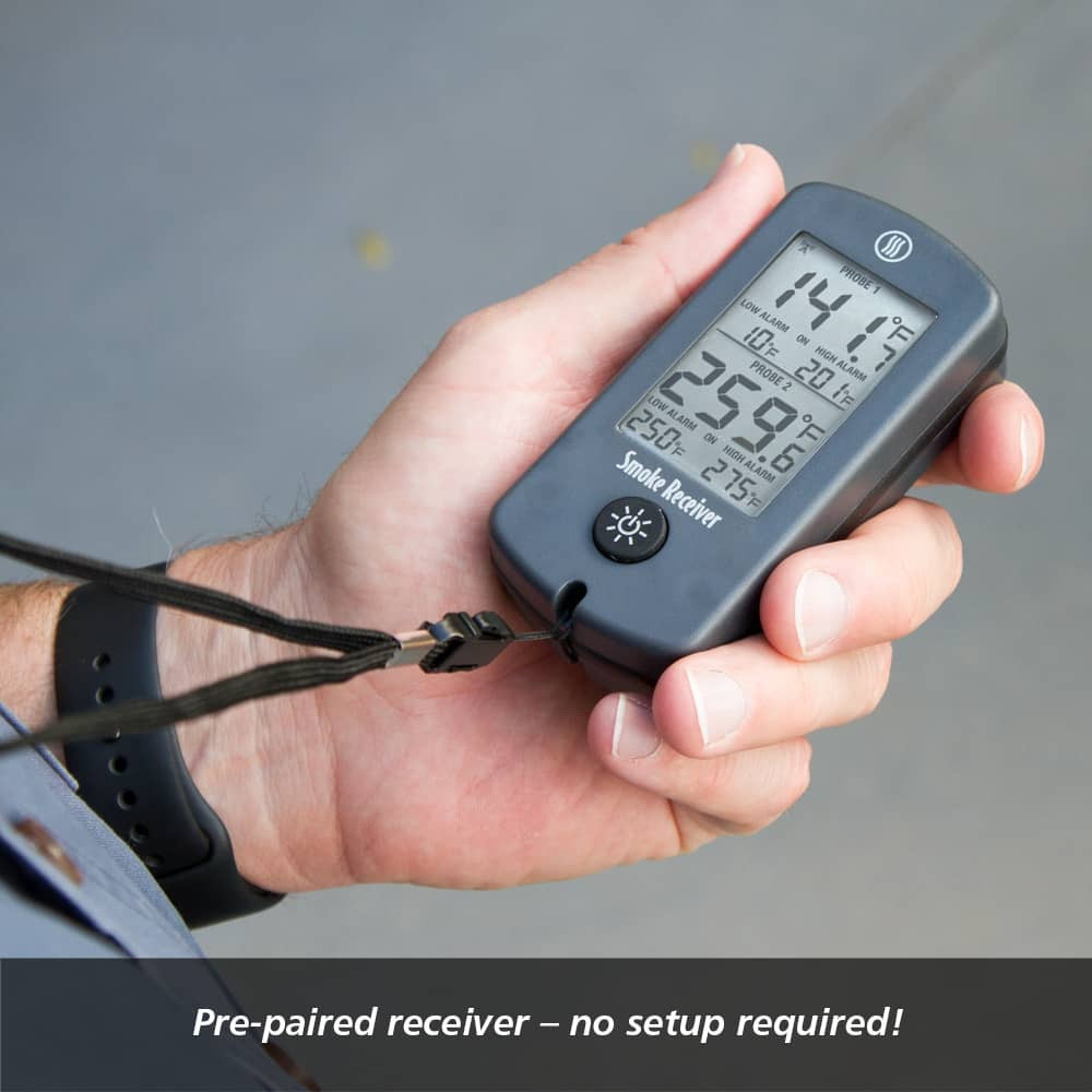 ThermoWorks Smoke Wireless Remote BBQ Alarm Thermometer TX-1300-BL