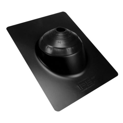 IPS Multi-Size 4N1 Series 81891 Vent Pipe Roof Flashing, 16 in OAL, 12 in OAW, Steel, Galvanized, Black, For 1-1/4 to 4 in Pipe
