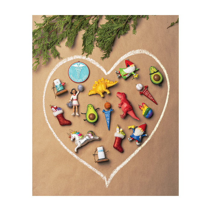 Ganz MX179426 Christmas Ornament, 3-3/4 in H, Avocado Yoga Guacin Around, Multi-Color