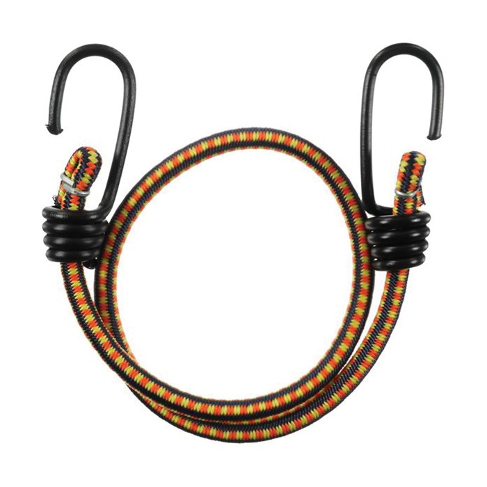 A06025Z Bungee Cord, 24 in L, Rubber, Orange/Yellow, Hook End