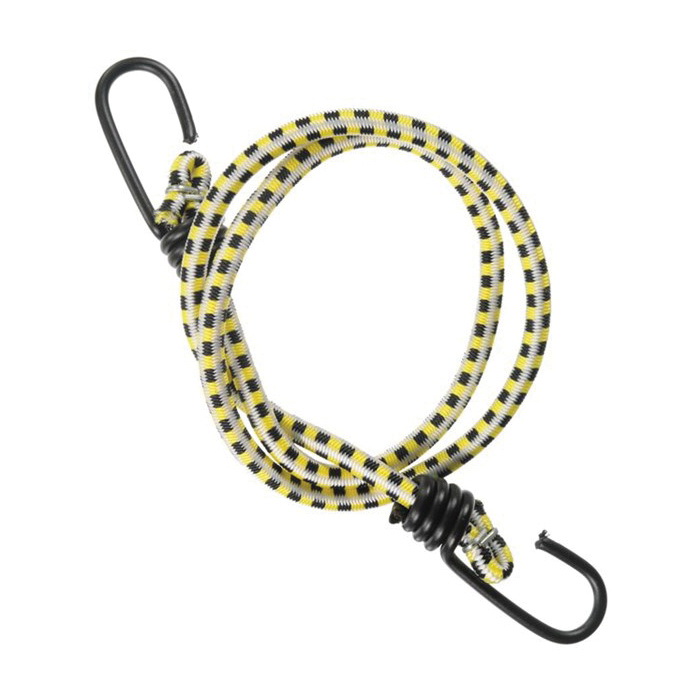 A06037Z Zip-Tied Bungee Cord, 36 in L, Rubber, Yellow, Hook End