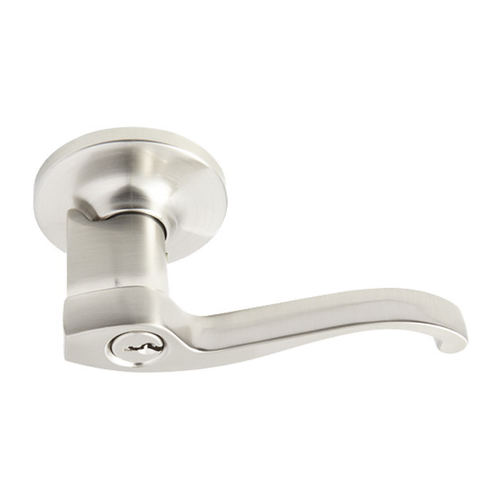 Pacific Heights Series 16515SNRT Entry Lever, Turnbutton Lock, Satin Nickel, Metal, Right Hand, 3 Grade