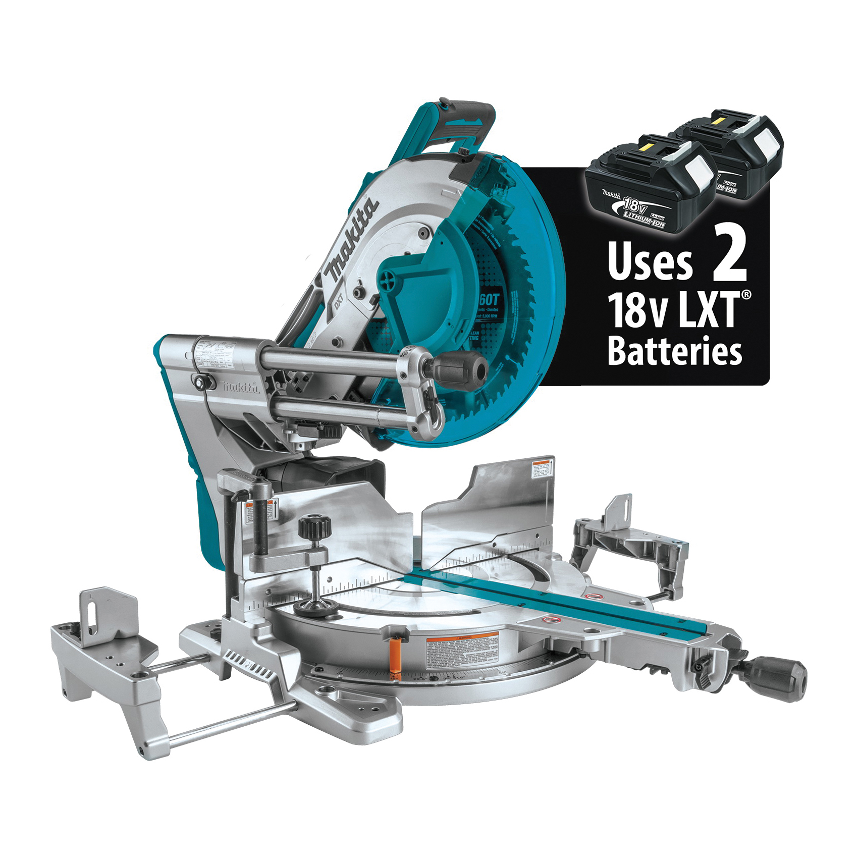 LXT XSL07Z Miter Saw with Laser, Battery, 12 in Dia Blade, 4400 rpm Speed, 0 to 60 deg Max Miter Angle