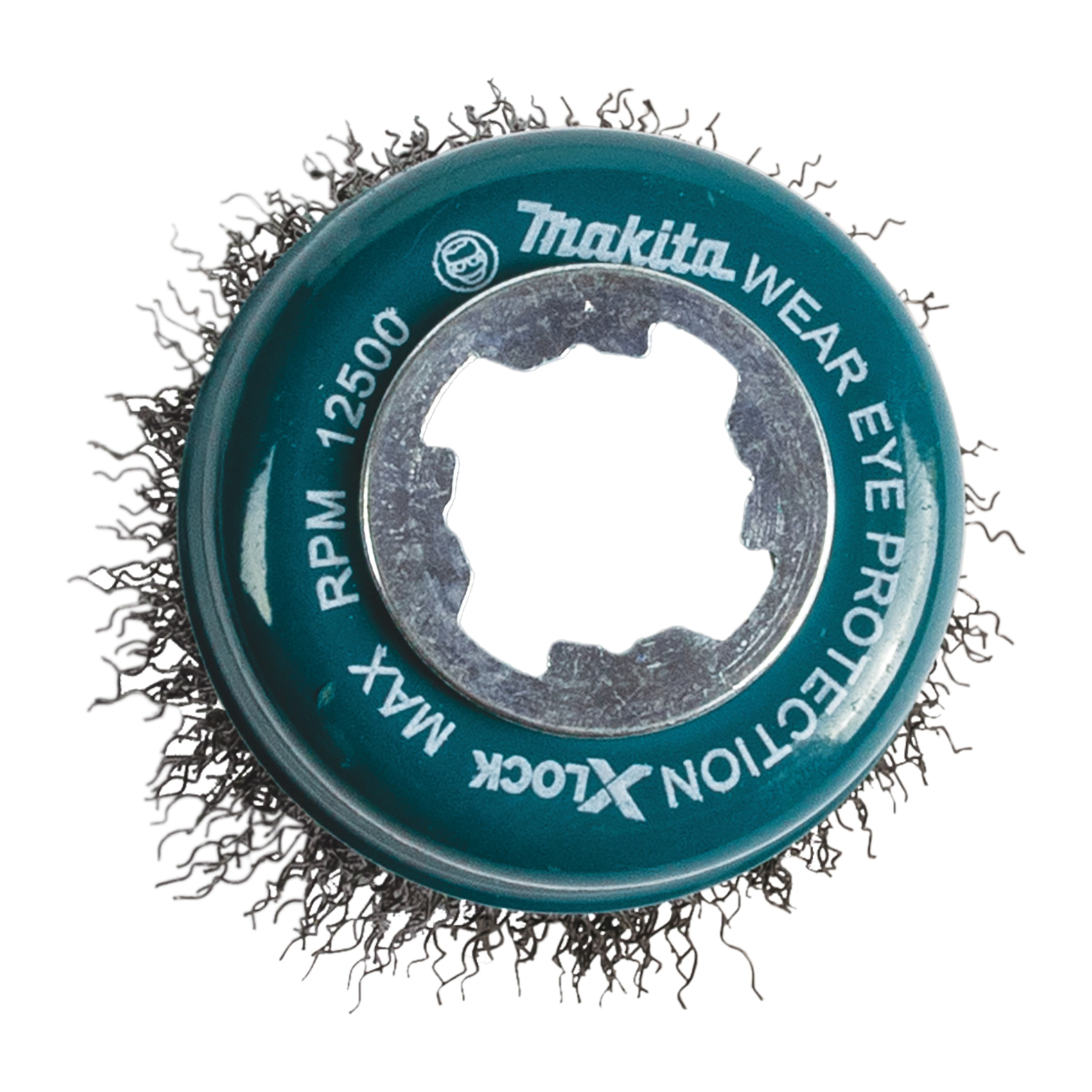 Makita X-LOCK D-72637 Wire Cup Brush, 3 in Dia, Crimped Bristle, 0.012 in Dia Bristle, Carbon Steel Bristle