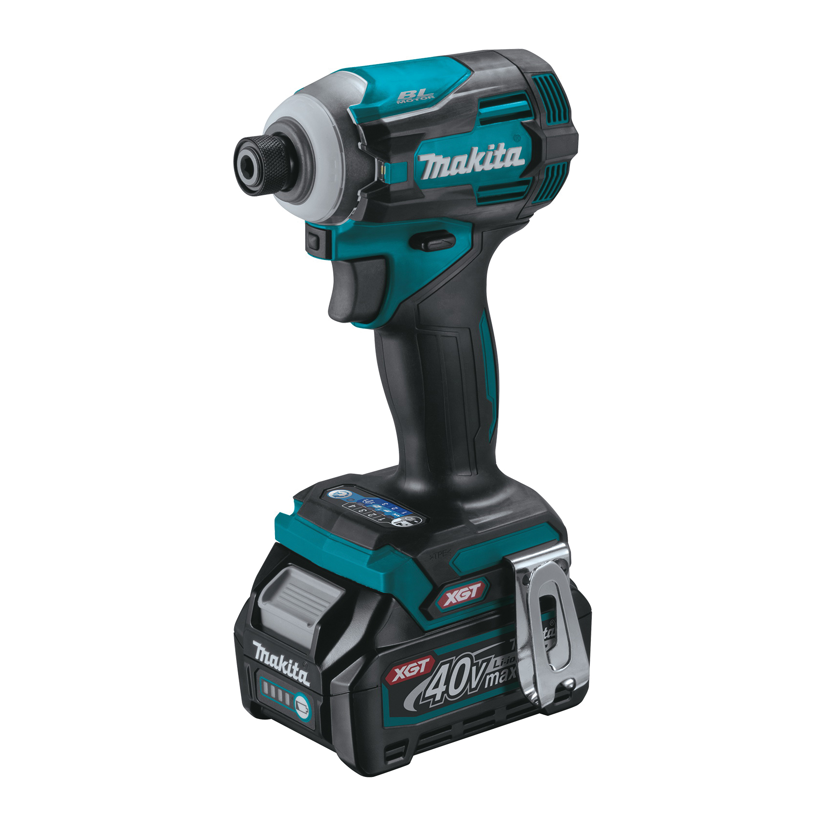 Makita XGT GDT01D Impact Driver Kit, Battery Included, 40 V, 2.5 Ah, 1/4 in Drive, Hex Drive - 4