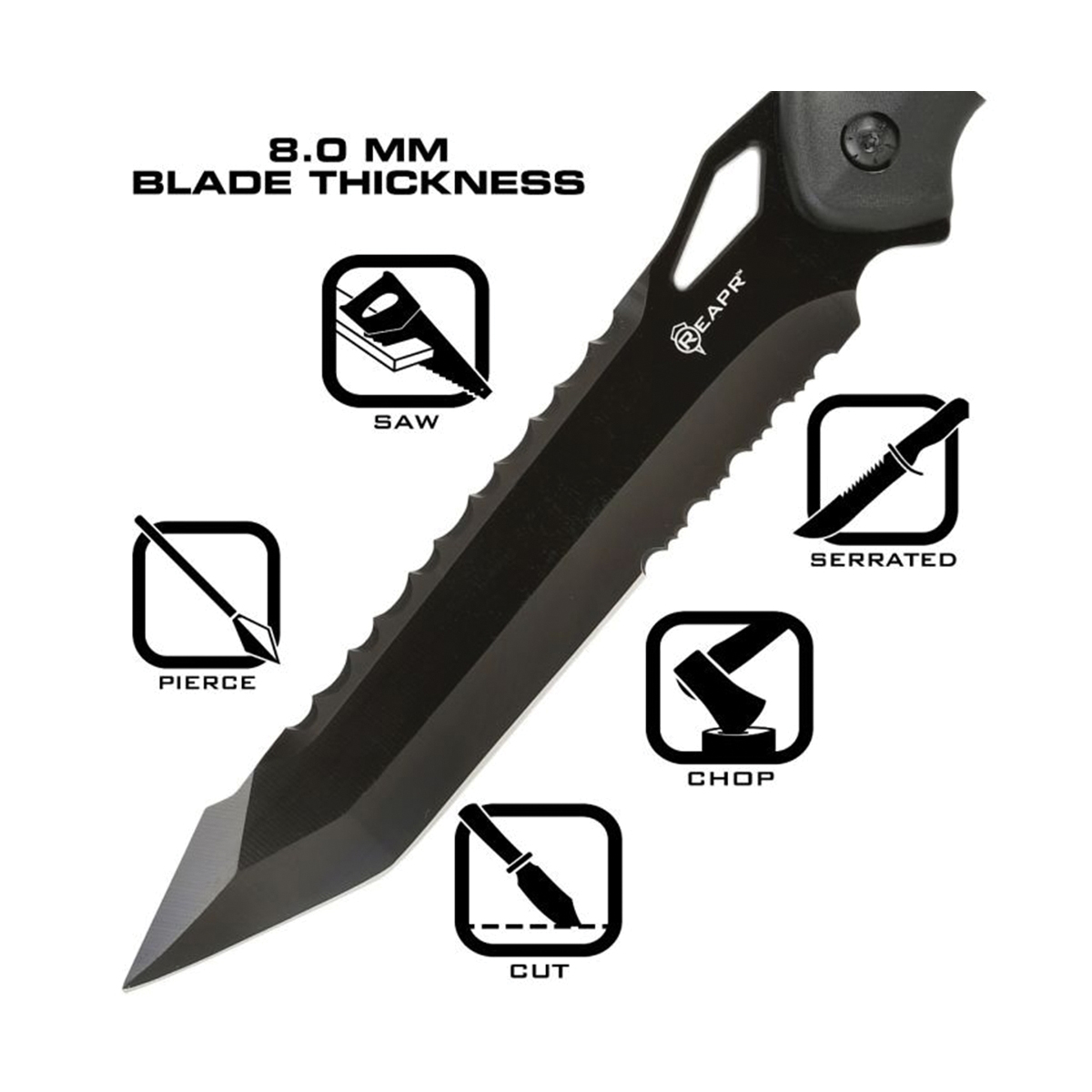Reapr 11022 TAC Javelin Serrated Spear, Stainless Steel, Black Oxide, 44 in OAL - 3