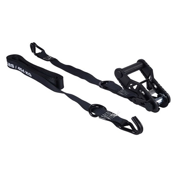 Keeper 85450 Tie-Down, 1-1/4 in W, 16 ft L, Black, 1000 lb Working Load, J-Hook End, 2/PK - 3