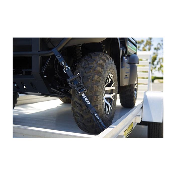 Keeper 85450 Tie-Down, 1-1/4 in W, 16 ft L, Black, 1000 lb Working Load, J-Hook End, 2/PK - 4