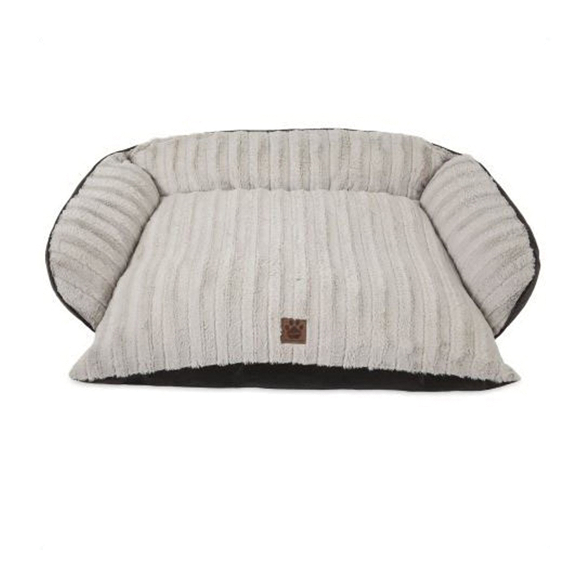 SnooZZy Rustic 85555 Luxury Comfy Couch Pet Bed, 40 in L, 30 in W, Leather/Plush Fabric Cover, Brown/Cream