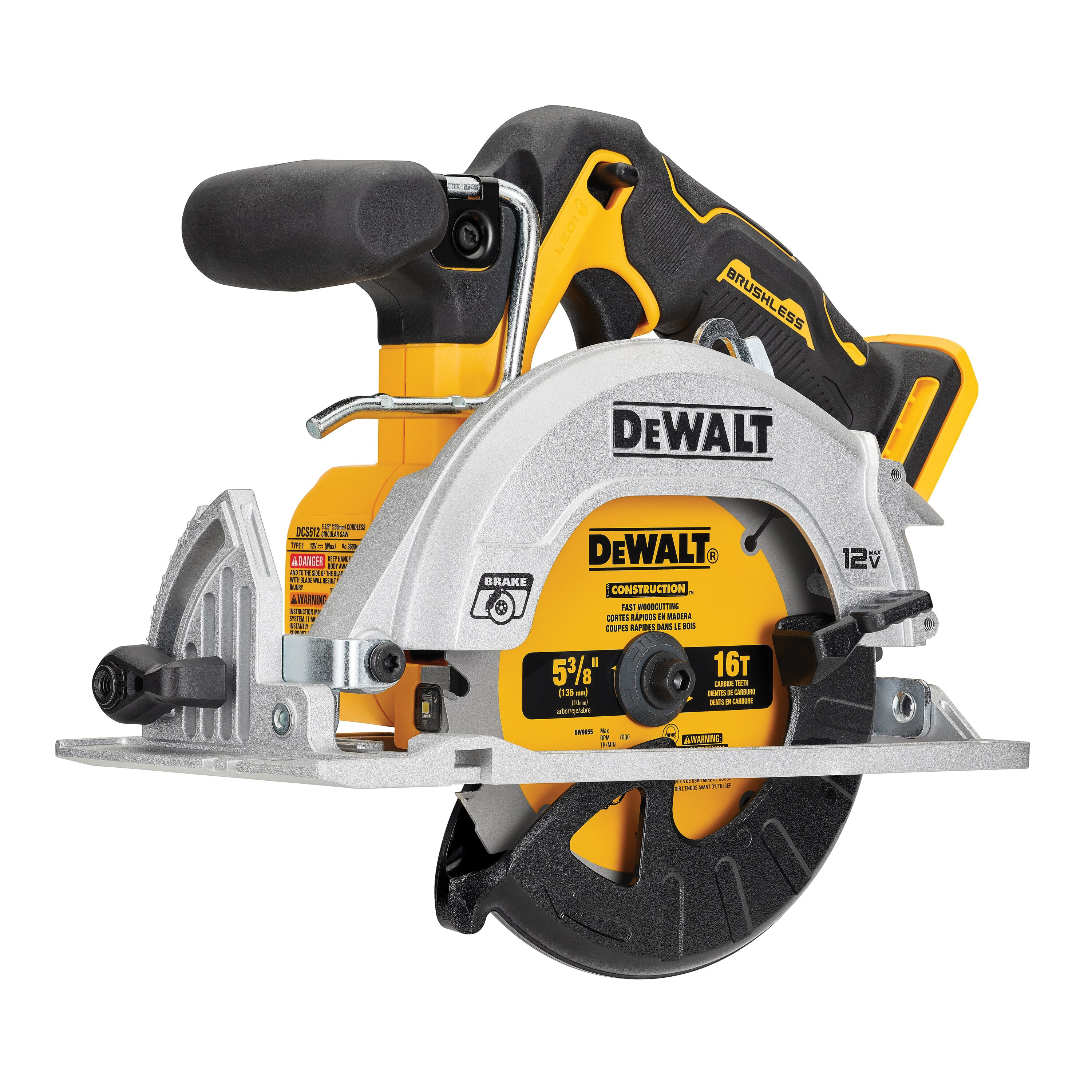 XTREME Series DCS512B Cordless Circular Saw, Tool Only, 12 V, 5-3/8 in Dia Blade, 0 to 50 deg Bevel