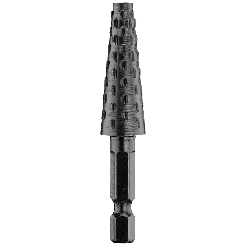 DWA4971 Conical Radius End Rotary File, 1/2 in Dia Cutting, 1/4 in Dia Shank, Steel