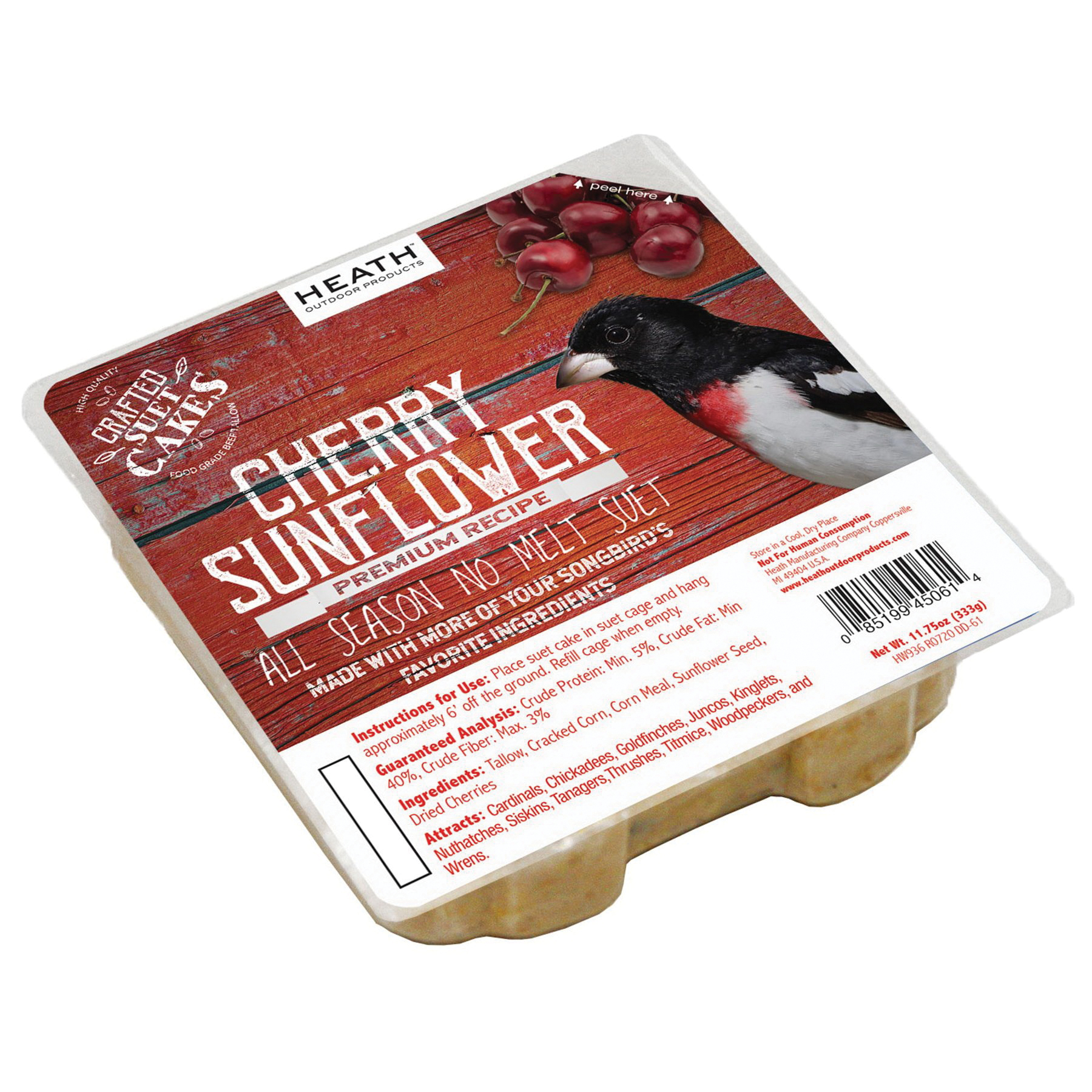 DDC2-12 Crafted Suet Cake, Cherry Sunflower, 11.75 oz