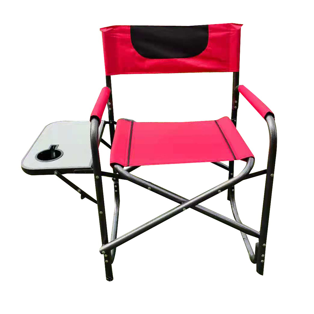 F2S027T Director Chair, 32.5 in W, 19 in D, 33-1/2 in H, 250 lb Capacity, Polyester Seat, Red Frame
