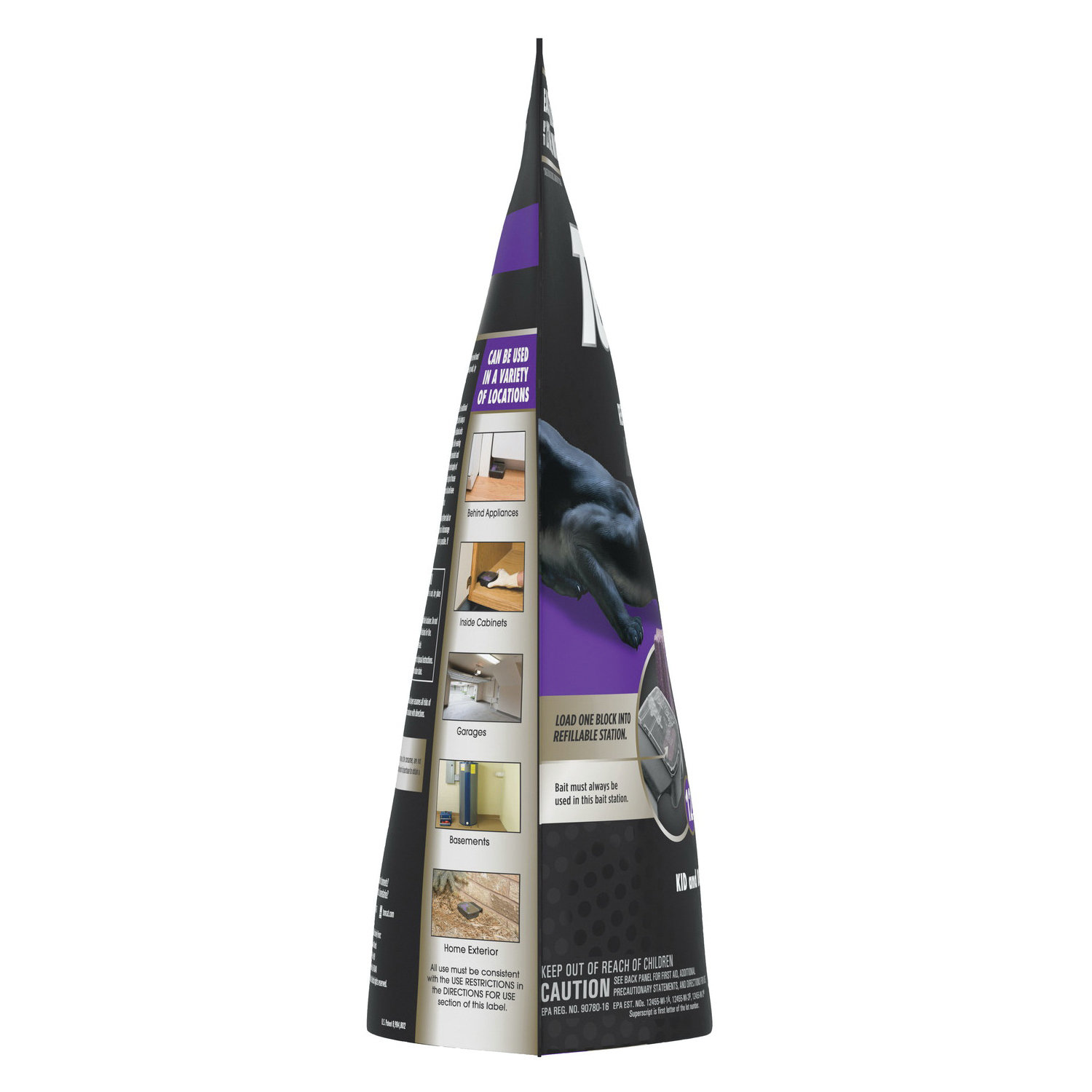 Tomcat 0372905 Mouse Killer Refillable Bait Station, 12 Mice Bait, 2-Opening, Purple/Violet - 2