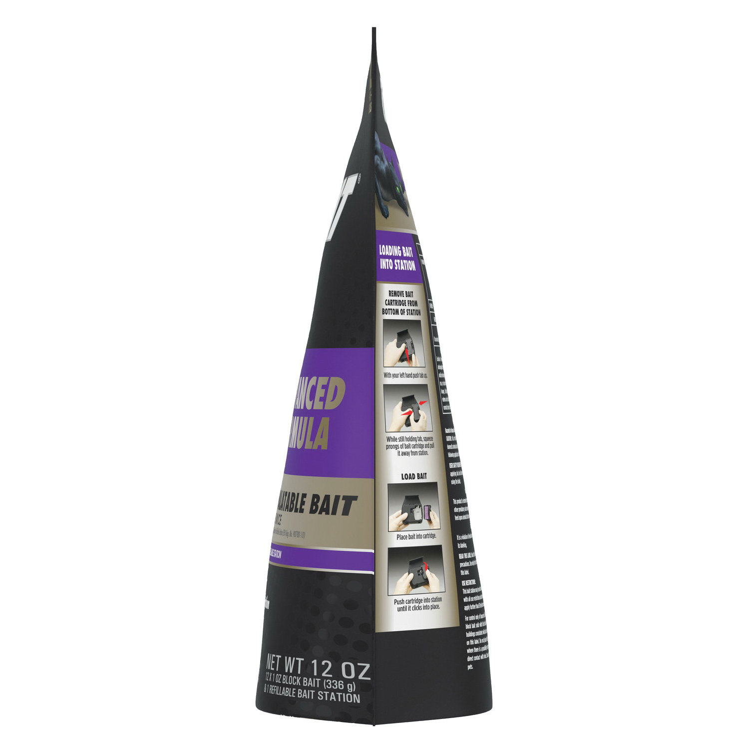 Tomcat 0372905 Mouse Killer Refillable Bait Station, 12 Mice Bait, 2-Opening, Purple/Violet - 3
