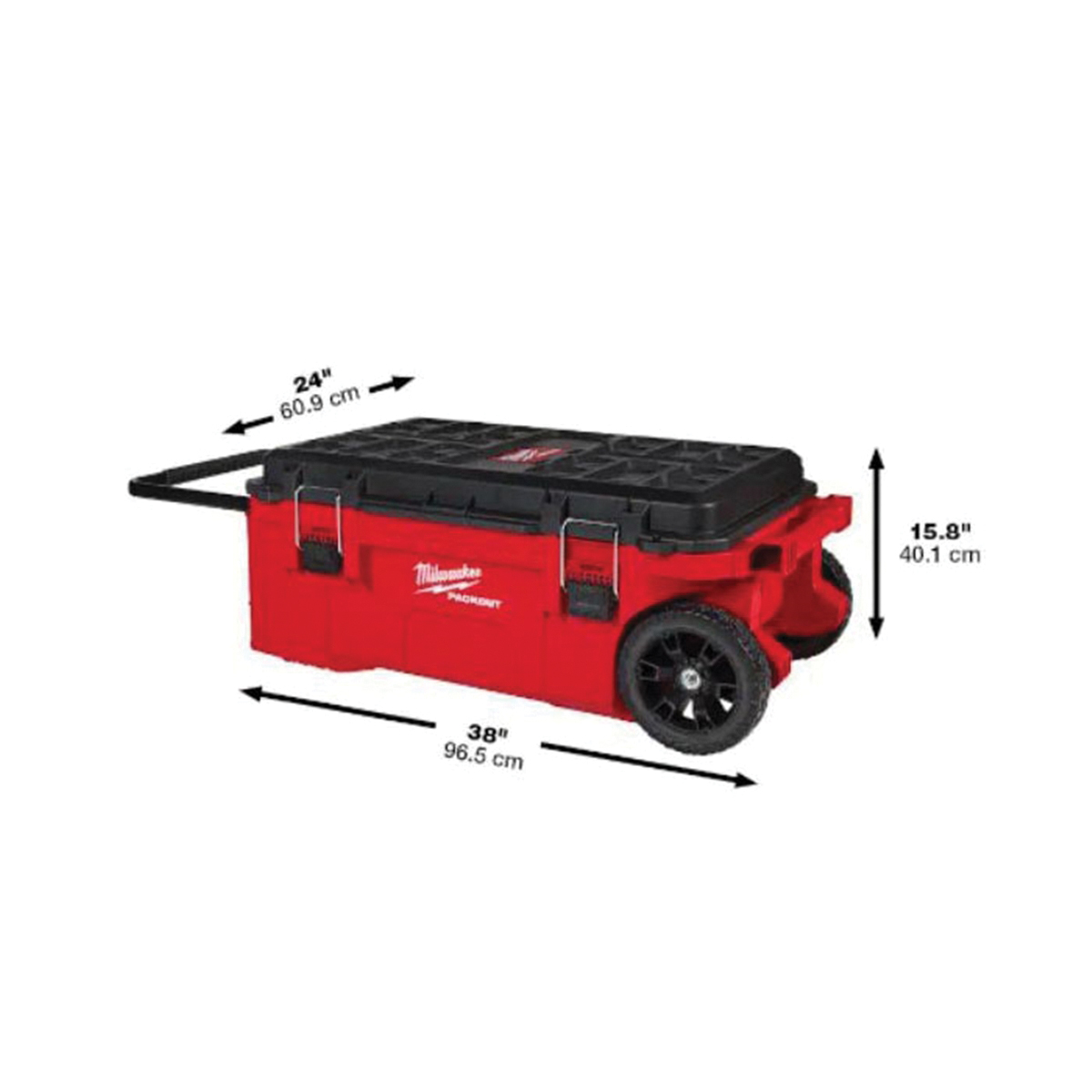 Milwaukee PACKOUT 48-22-8428 Rolling Tool Chest, 250 lb, 38 in OAW, 15.8 in OAH, 24 in OAD, Plastic, 3-Drawer - 5