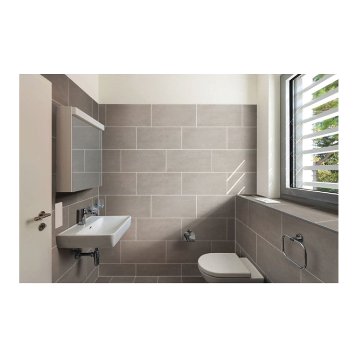 Gridscale Ceramic Tile, Msi, 12 in W x 24 in L, Gray Light - 2