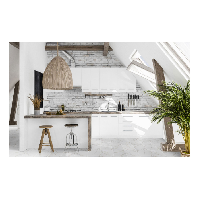 Calacatta Porcelain Tile, Msi, 12 in W x 24 in L, Rectified Edge - 4