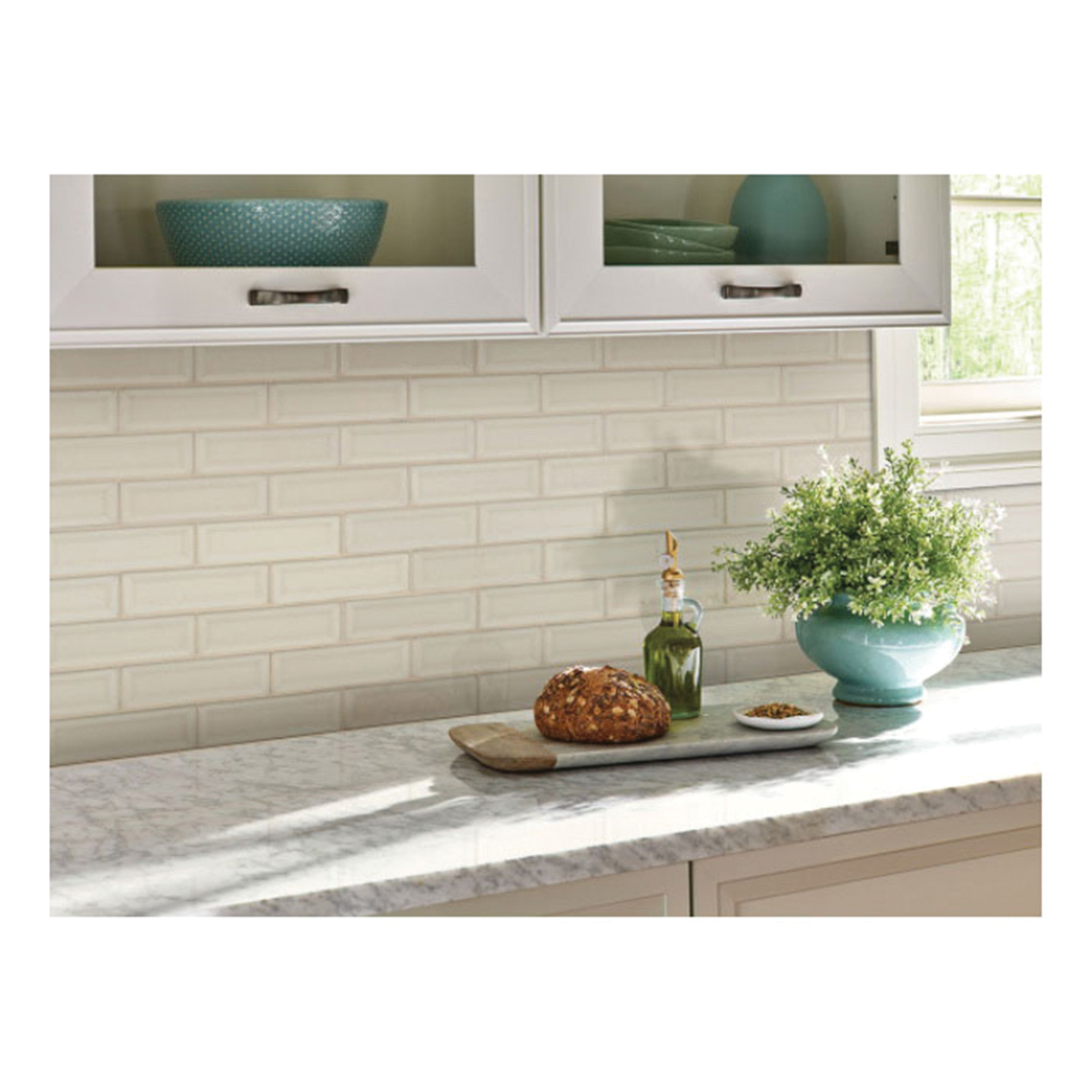 Wall Tile Mosaic, Msi, 2 in W x 6 in L, Beveled Edge, Ceramic, Antique White, Gloss - 3