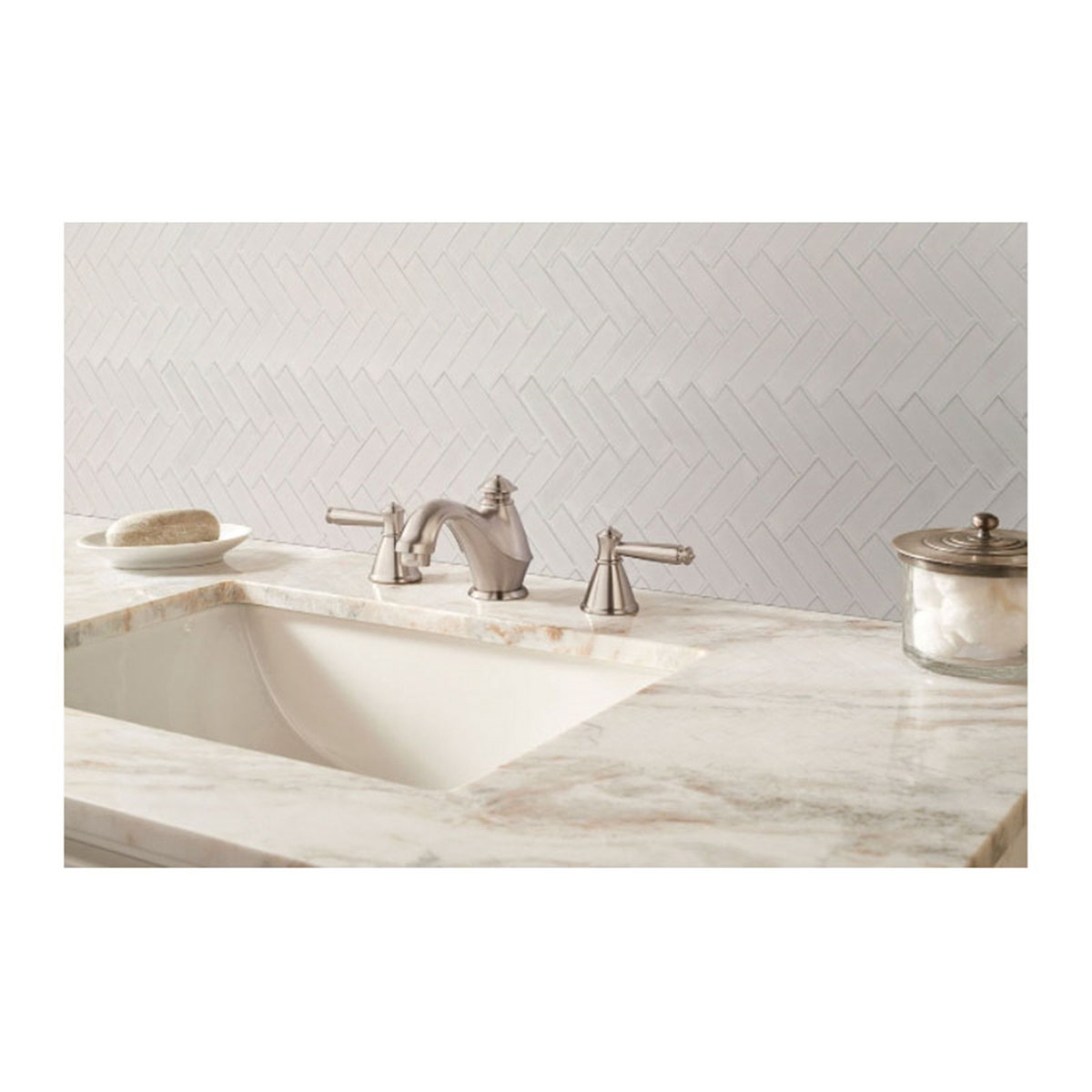 Domino Mosaic Wall Tile, Msi, Ceramic Porcelain, Herringbone, 13 in L Tile, 13 in W Tile - 2