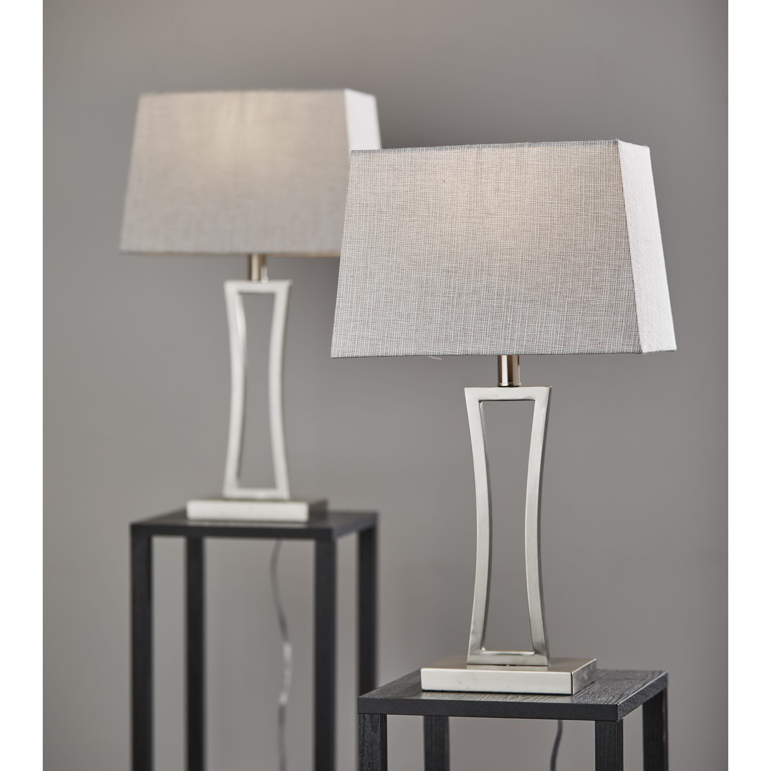 Camila 2-Pack Table Lamps, Adesso, 22 in H, 1-Light, Brushed Steel - 4
