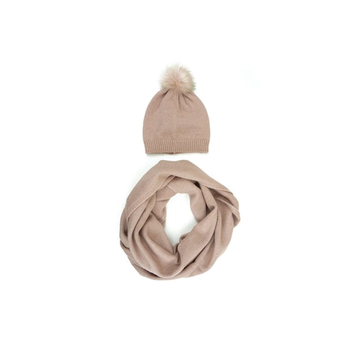 Jack & Missy Classic Luxe JMCLS-BLSH Essential Hat and Scarf Knitwear Set, Blush - 2