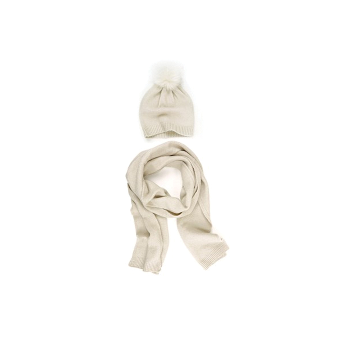 Jack & Missy Classic Luxe JMCLS-OAT Essential Hat and Scarf Knitwear Set, Oatmeal - 2