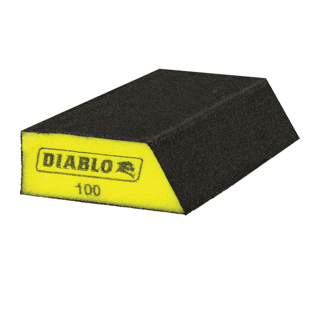 DFBLANGFIN01G Sanding Sponge, 5 in L, 3 in W, 100 Grit, Fine, Aluminum Oxide Abrasive, 1/PK