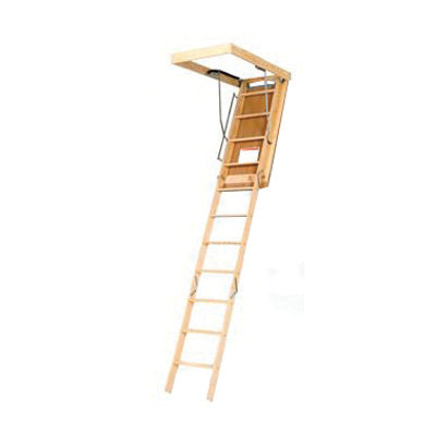 A-100 Attic Ladder, 8 ft 9 in H Ceiling, 25-1/2 x 54 in Ceiling Opening, 350 lb, 250 lb Duty Rating, Plywood