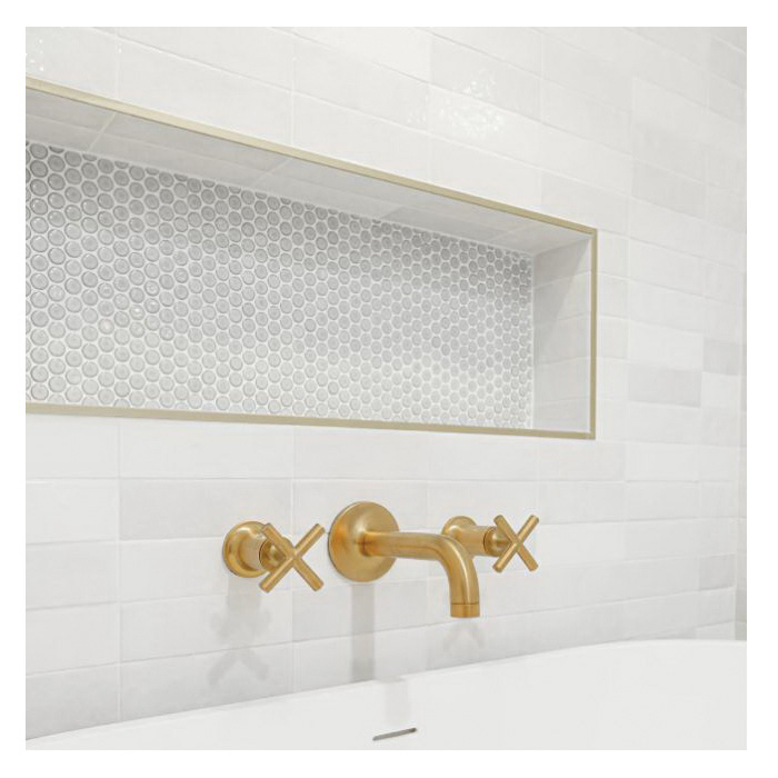 360 Mosaic Tile, Bedrosians Tile & Stone, Ceramic Porcelain, Penny Round, 12 in L, 12 in W - 3