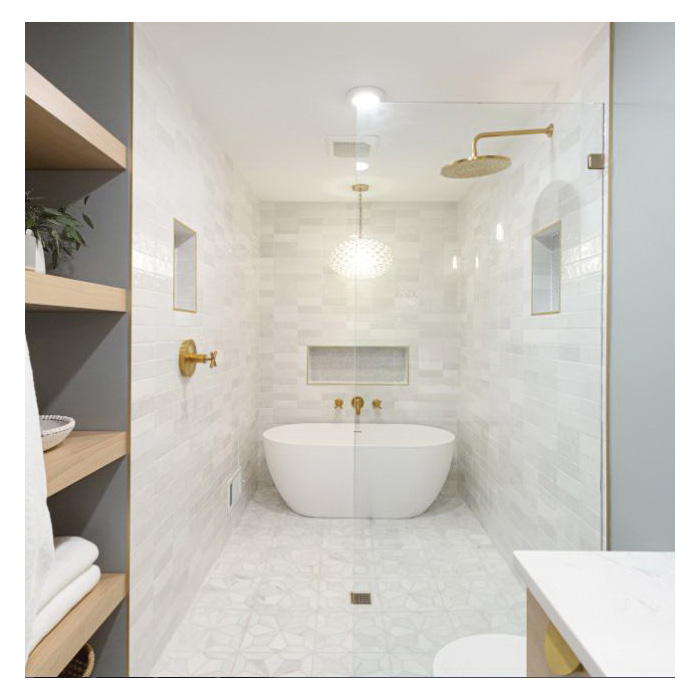 360 Mosaic Tile, Bedrosians Tile & Stone, Ceramic Porcelain, Penny Round, 12 in L, 12 in W - 5