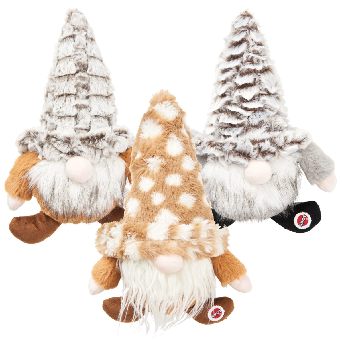 Spot Woodsy Gnome 54561 Dog Toy, Plush, Squeaker Toy, Gnomes, Paper, Assorted