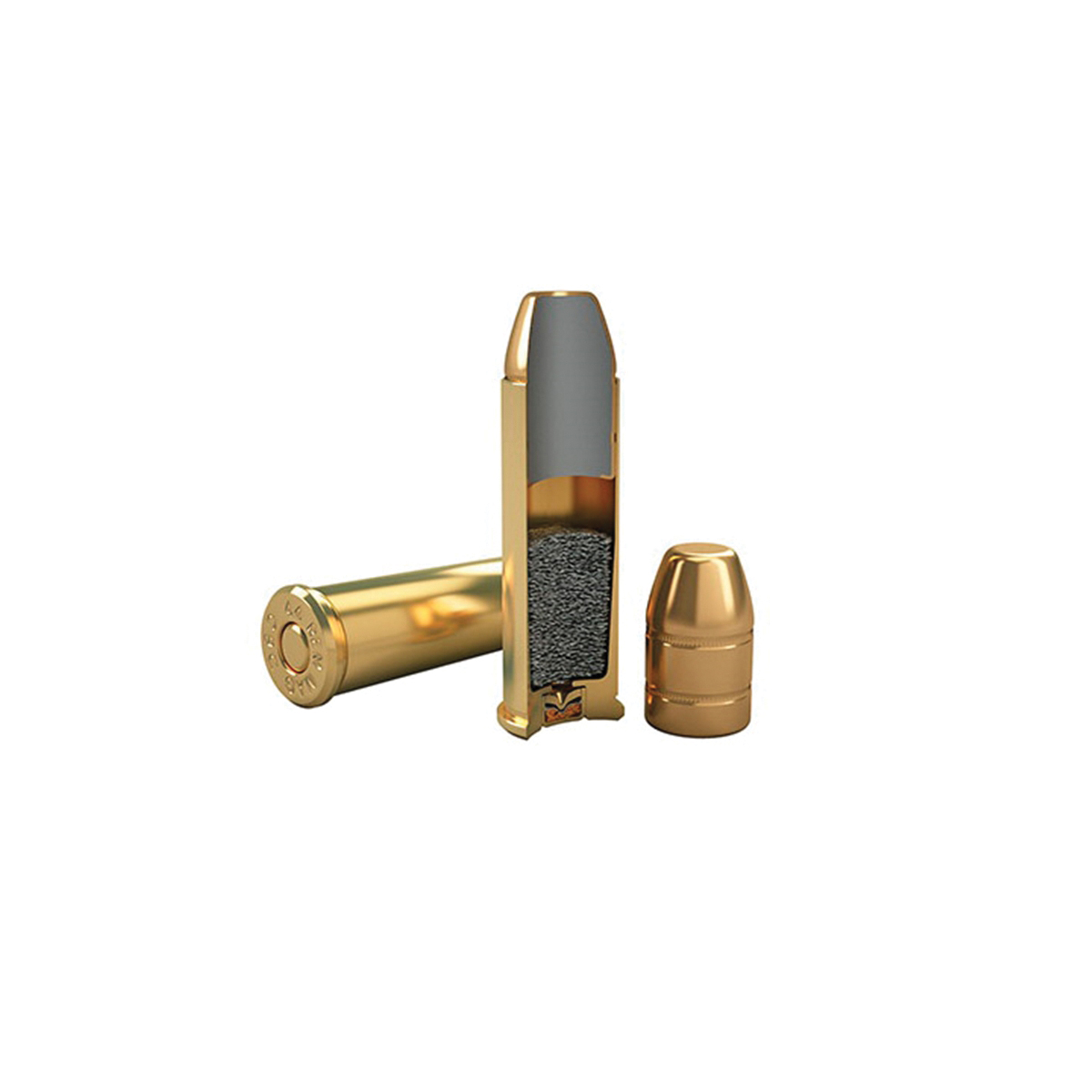 Magtech 44C Handgun Ammo, 0.44 Remington Magnum, 240 Grains, 50 Rounds, Brass