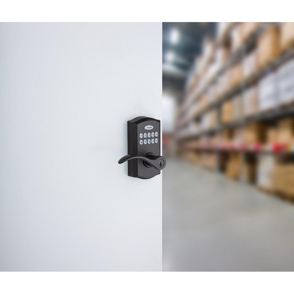Electronic Deadbolt, Weiser, Contemporary Design, Matte Black, 2 Grade - 2