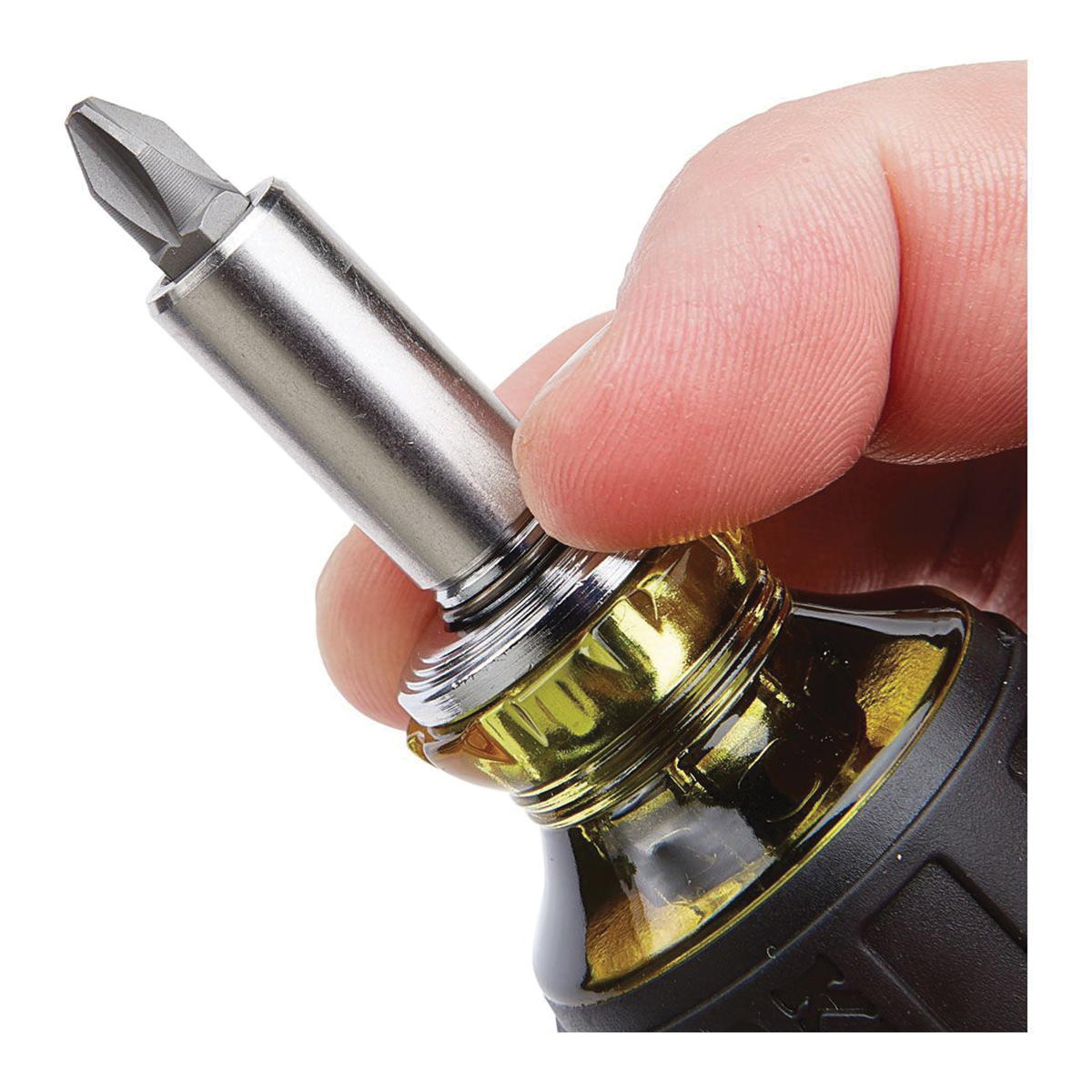 Klein Tools 32308 Multi-Bit Screwdriver, 1/4 in Drive, 4.81 in OAL, Plastic Handle, Cushioned Handle - 2