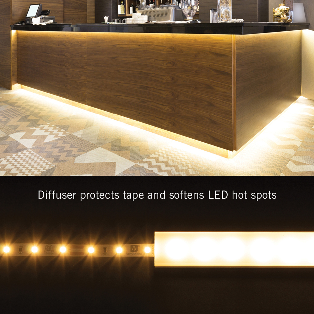 Armacost Lighting 960050 Mounting Channel, 39 in L x 0.69 in W x 0.28 in H Dimensions, Specifications: Surface Mount - 2