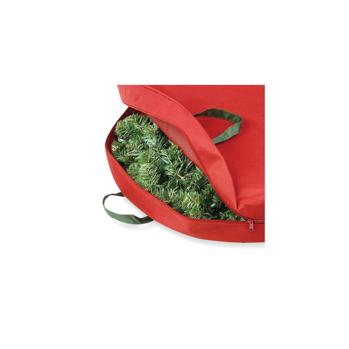 Honey-Can-Do SFT-01596 Wreath Storage Bag, Canvas/PVC, Red - 3