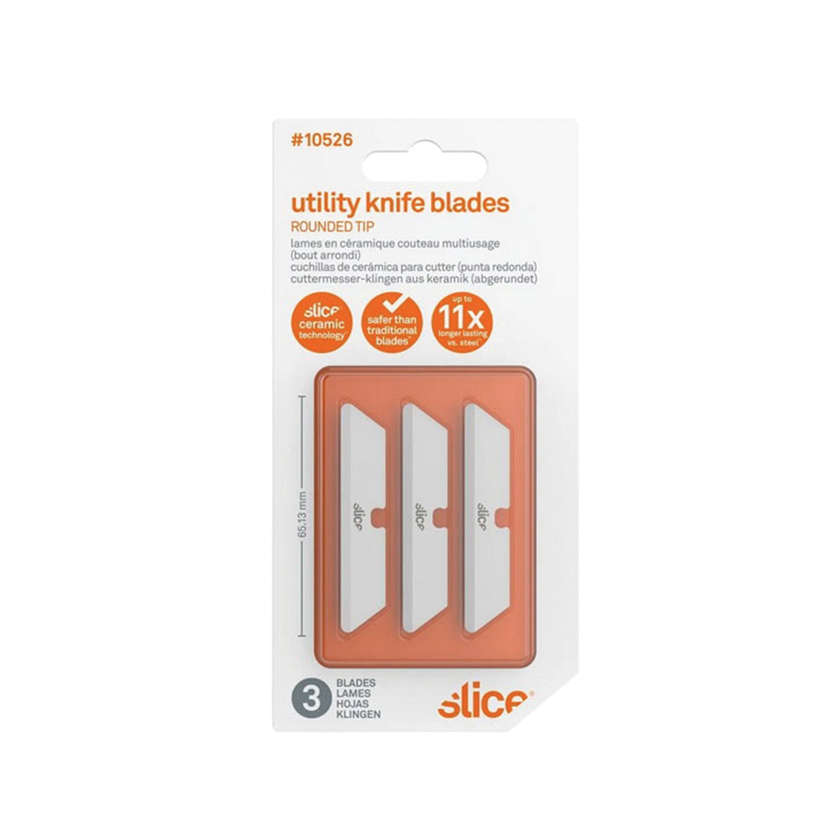 slice 10526 Blade, 2.6 in L, Zirconium Oxide, Round Edge, 2-Point - 3
