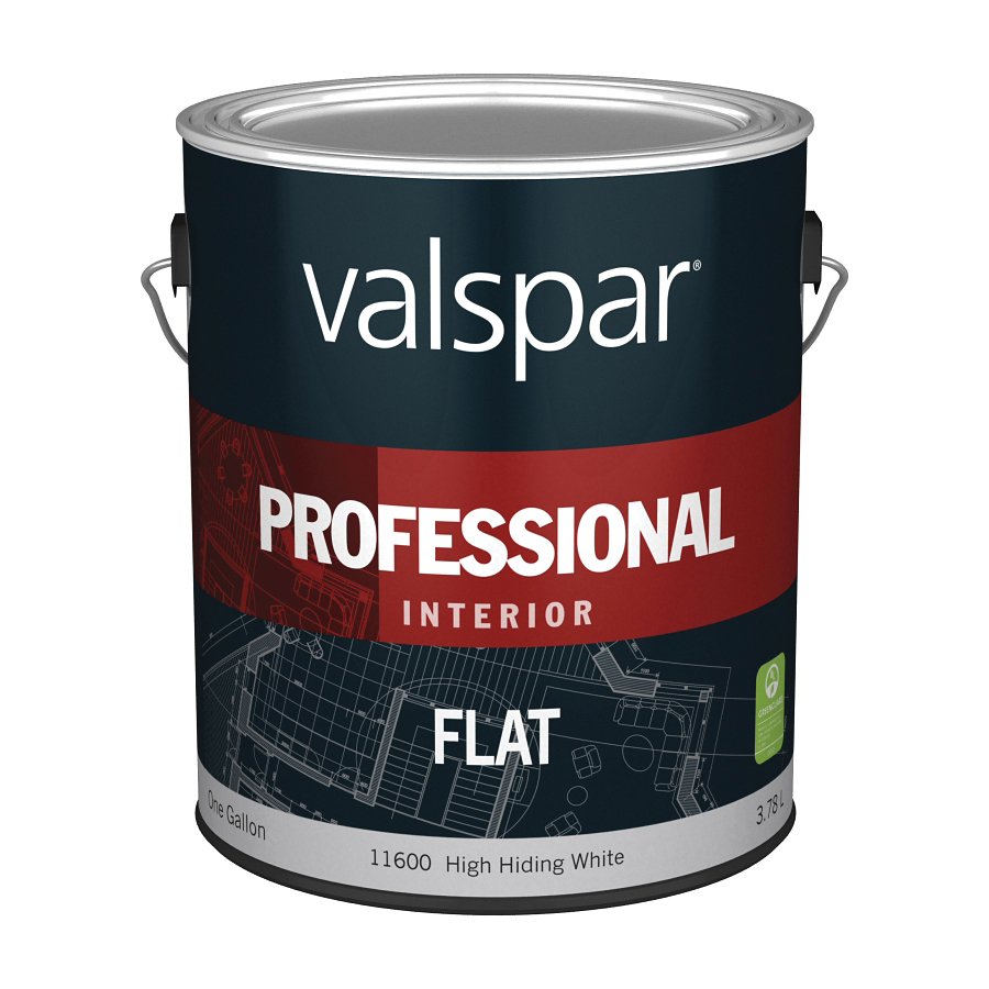 Valspar 11600 Series 045.0011600.007 Interior Paint, Flat Sheen, White, 1 gal, Can, 350 to 450 sq-ft Coverage Area - 1