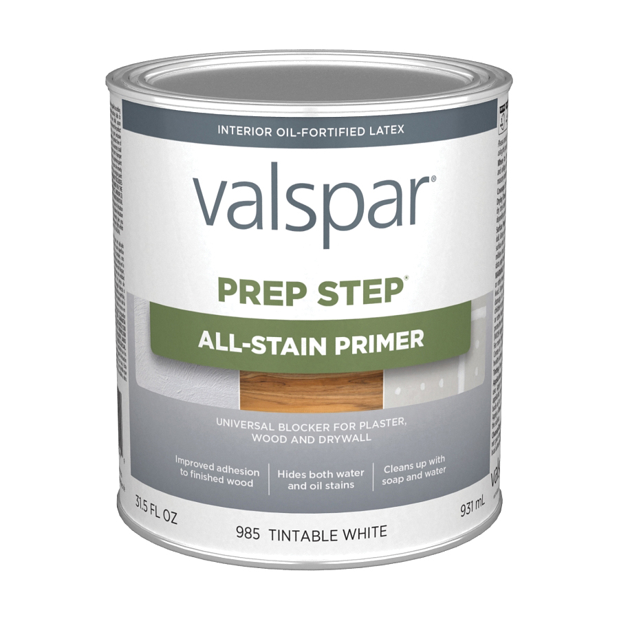 Valspar Prep Step 985 Series 044.0000985.005 All-Stain Primer, Tintable White, 1 qt
