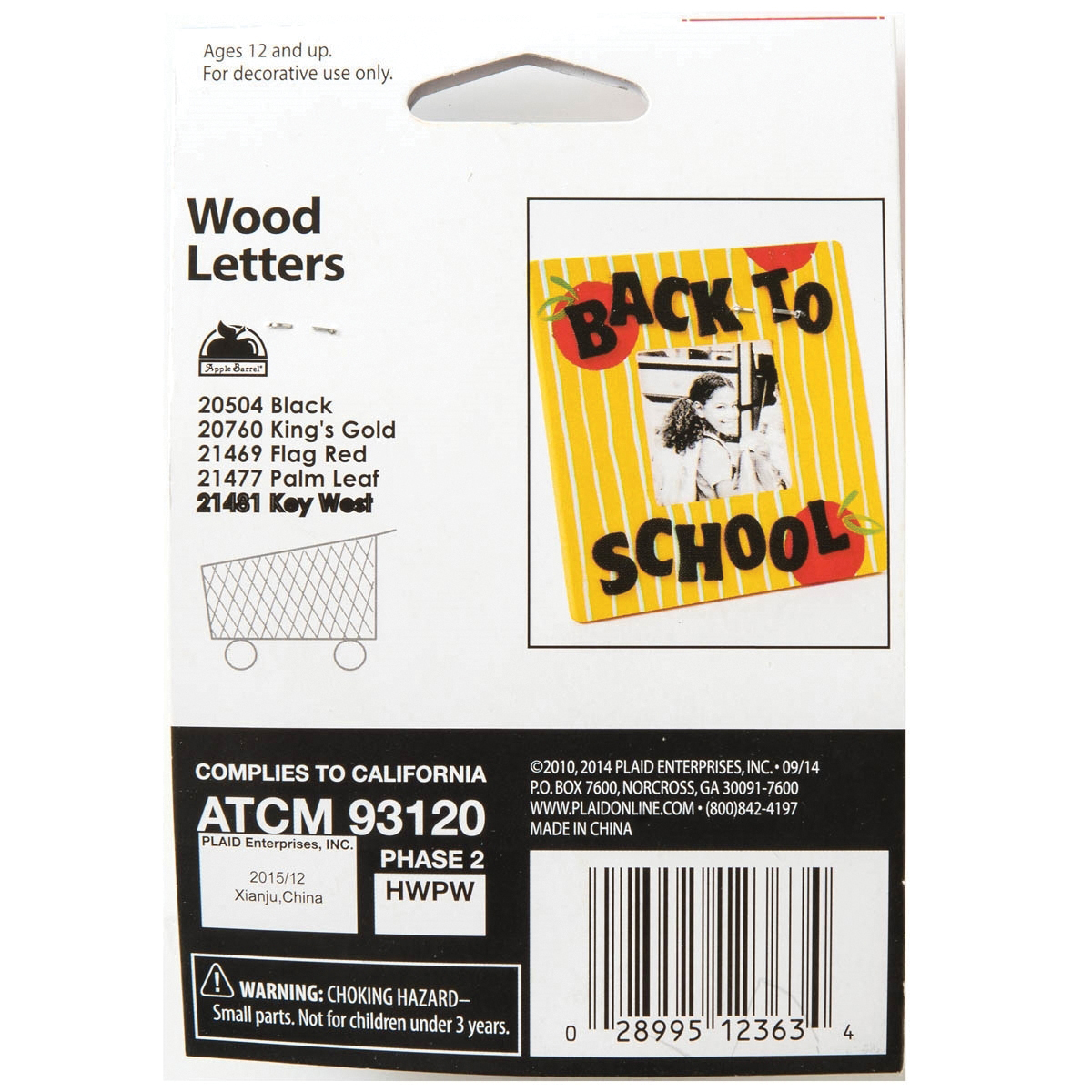 Plaid 12363 Bold Letter, 1-1/4 in H Character, Wood