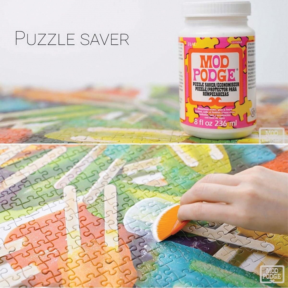 Mod Podge CS15068 Puzzle Saver Glue, Sealer and Finish, 8 oz Bottle