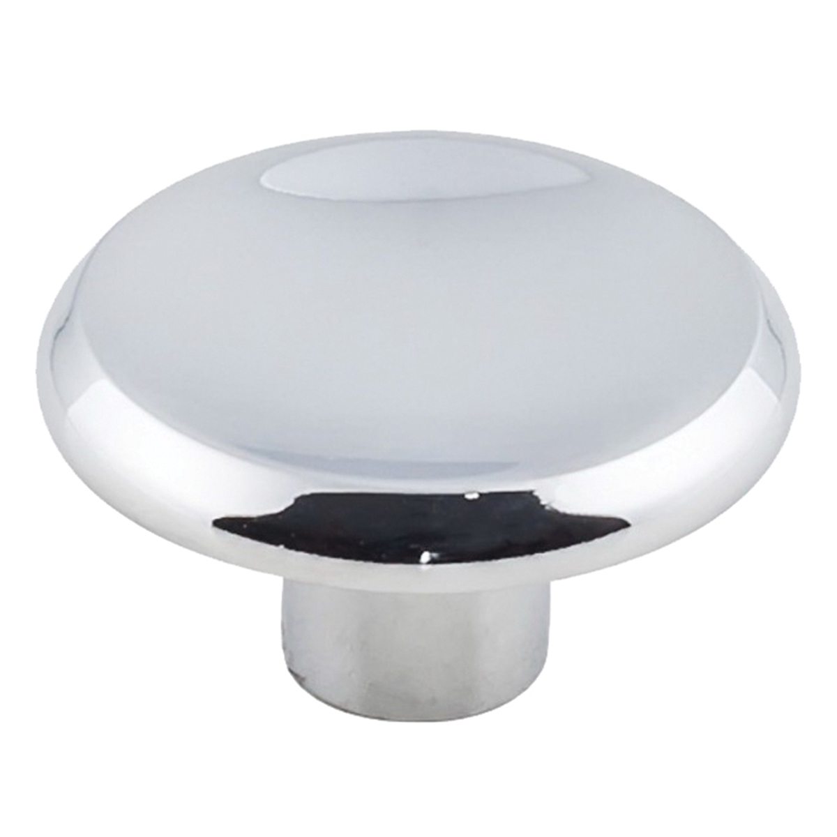 K063PC-4 Cabinet Knob, 1-3/16 in Projection, 1-1/2 in Dia, Zinc, Polished Chrome, 4/PK