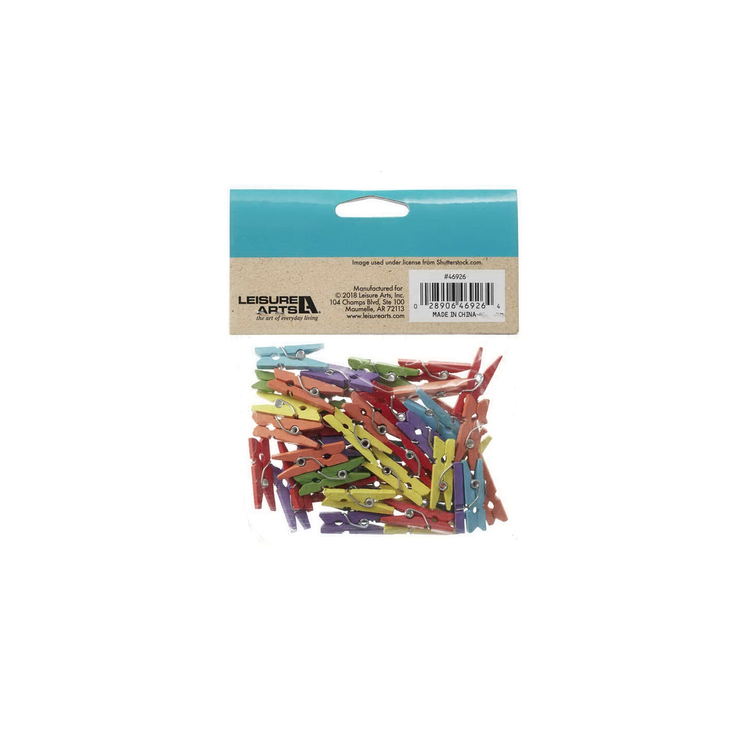 Leisure Arts LEA46926 Mini Clothespin, 1 in L, Wood, Multi-Color