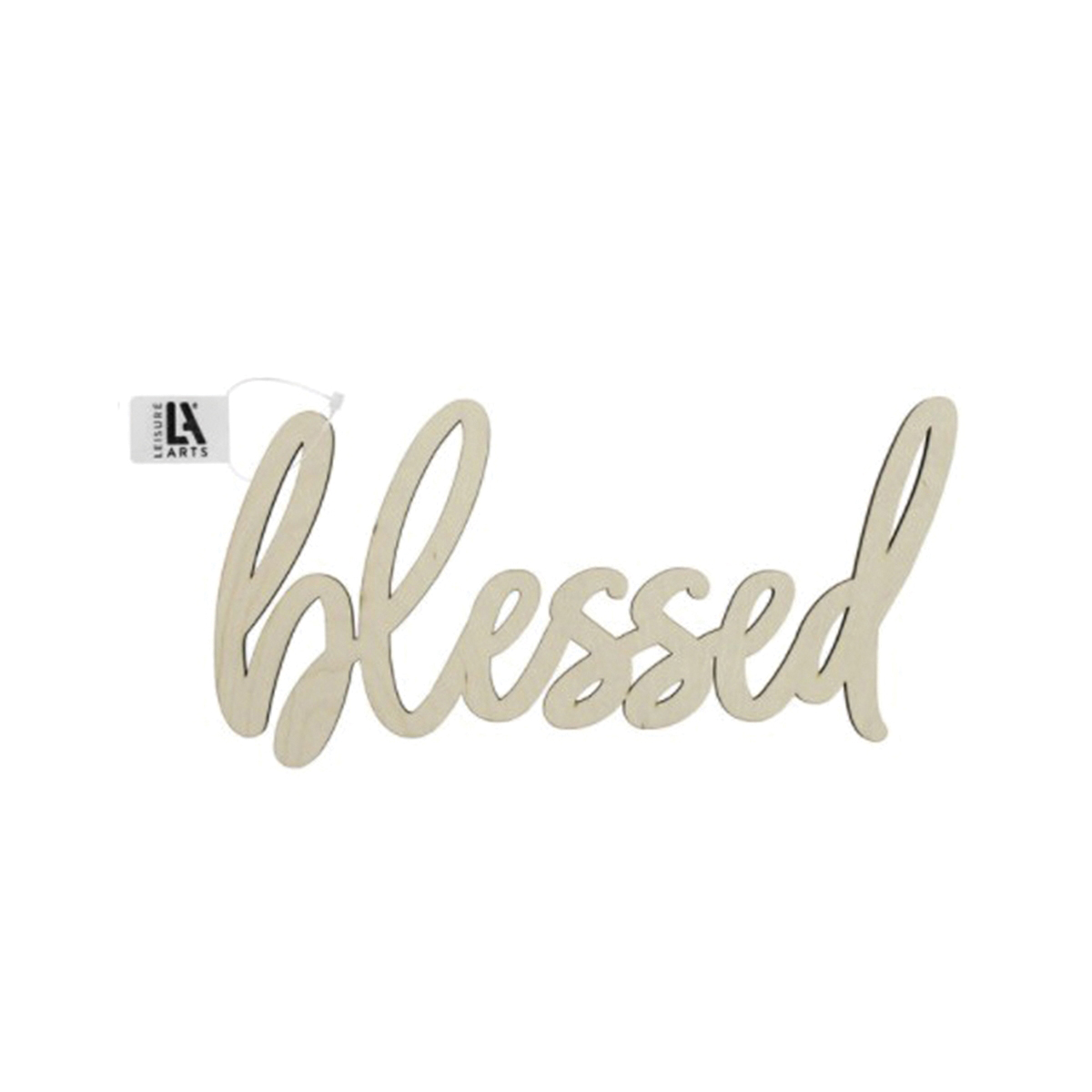 Leisure Arts LEA52874 Large Decorative Sign, Blessed, Birch Wood, Hanging, Wall Mounting