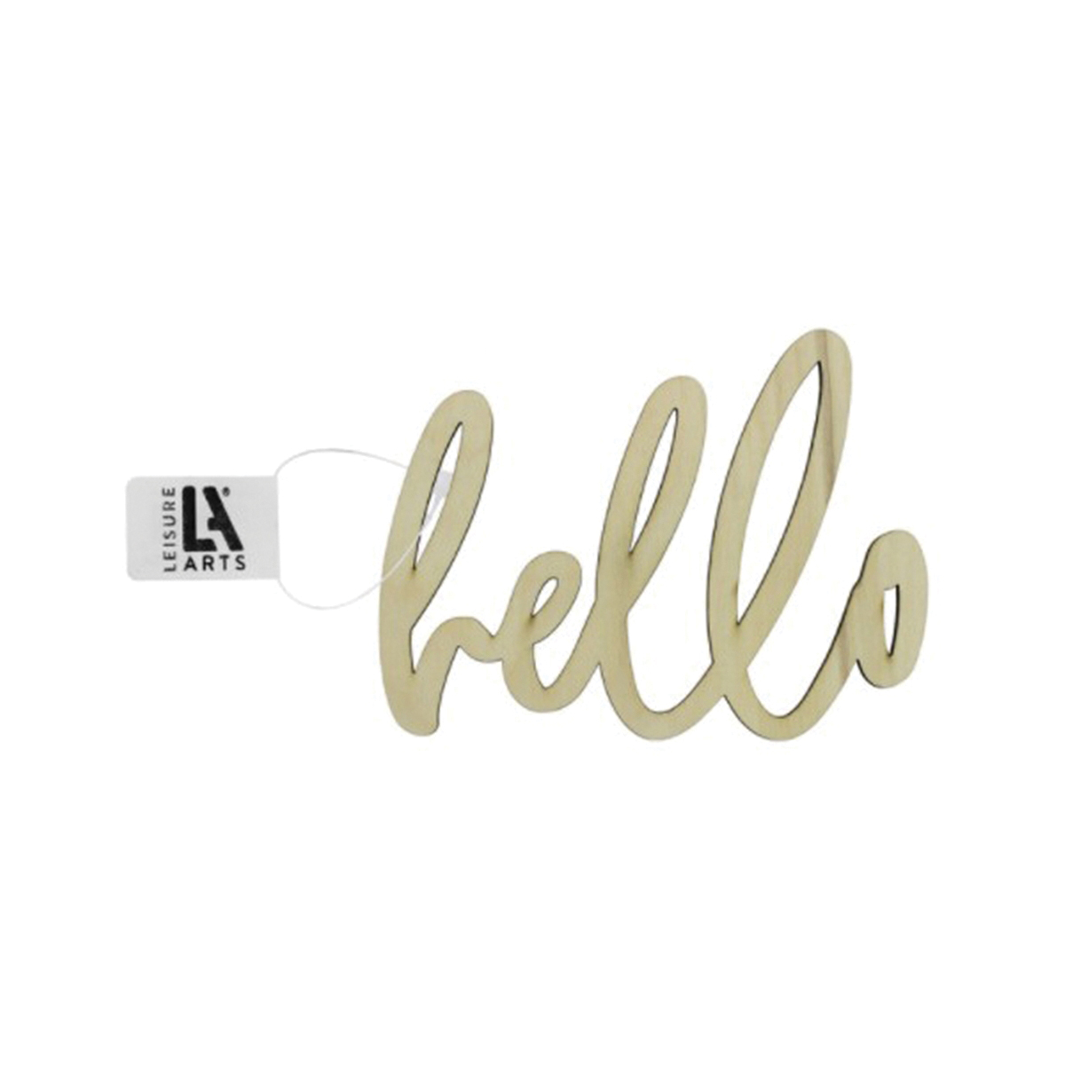 Leisure Arts LEA52892 Medium Decorative Sign, Hello, Birch Wood, Hanging, Wall Mounting
