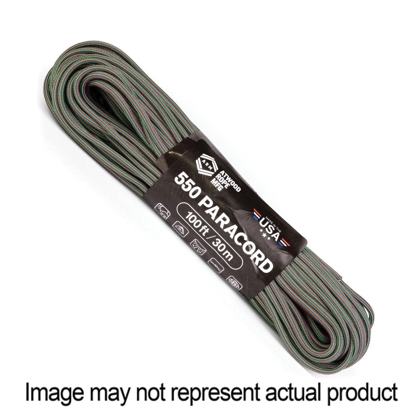 Atwood Rope Mfg CCS01 Paracord, 5/32 in Dia, Chameleon - 1